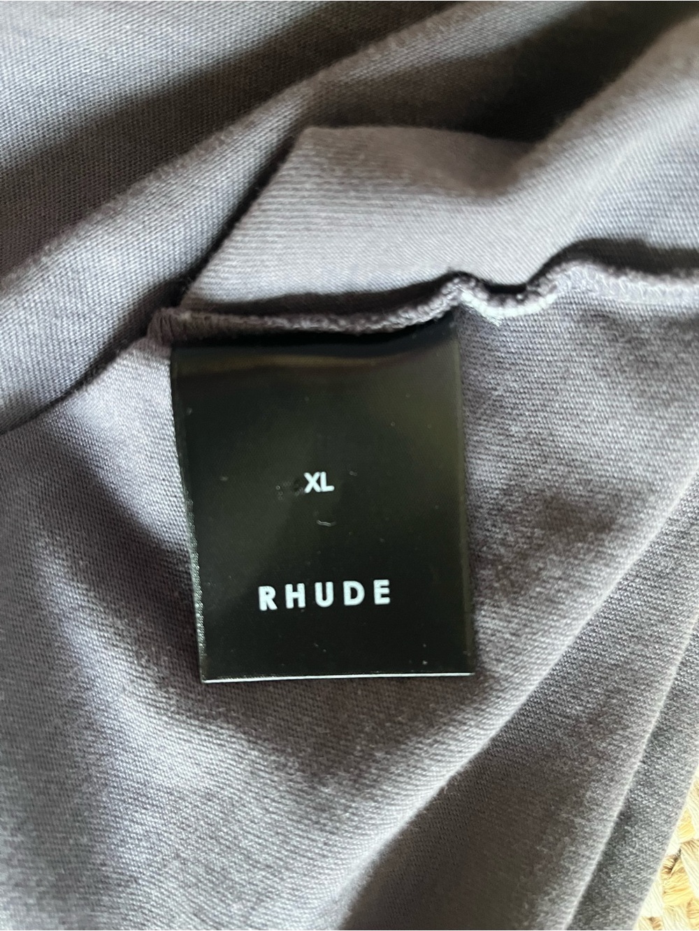 Rhude Dark Gray Short Sleeve Tee with Yellow Derby Graphic - Picture 4 of 4